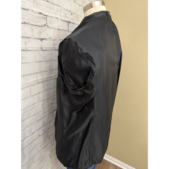 Stafford Black 100% Genuine Leather Blazer Sport Coat Mens XL 3 Button Preppy - Picture 5 of 16